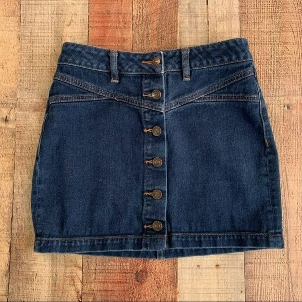 Pacsun women's size 24 button front denim mini skirt